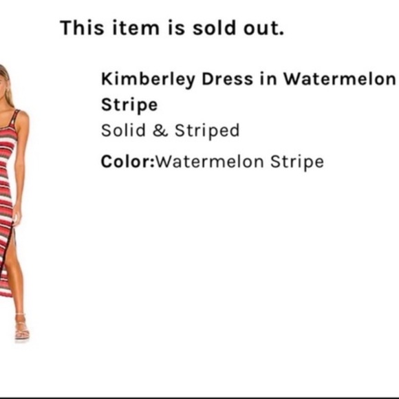 SOLID & STRIPED Red Pink Green Striped Ribbed Midi Dress - Picture 15 of 15